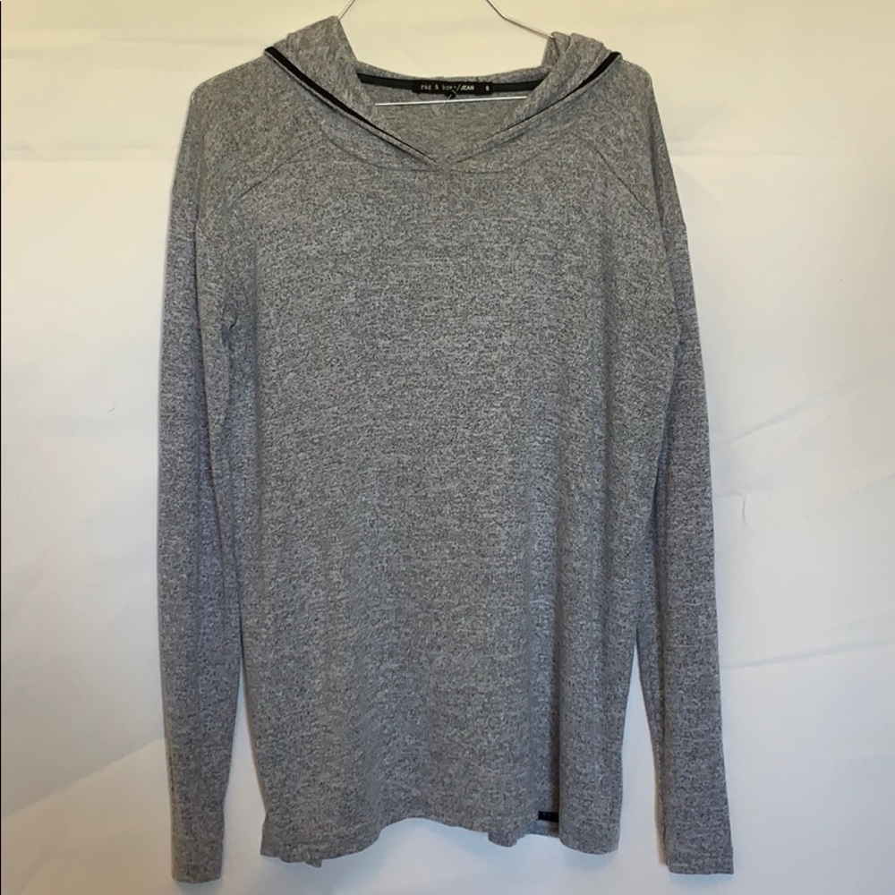 Women’s Rag & Bone grey knit hooded shirt sz s